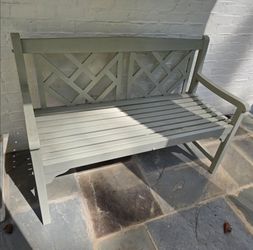 Chippendale bench and 2 matching planters.