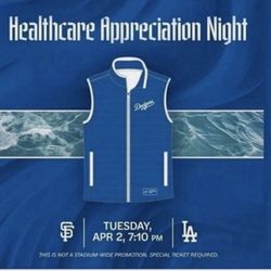 4/2/24 Dodgers Nurses Night Healthcare SGA Jacket VEST! SIze XL Or Medium