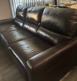 Faux leather couch