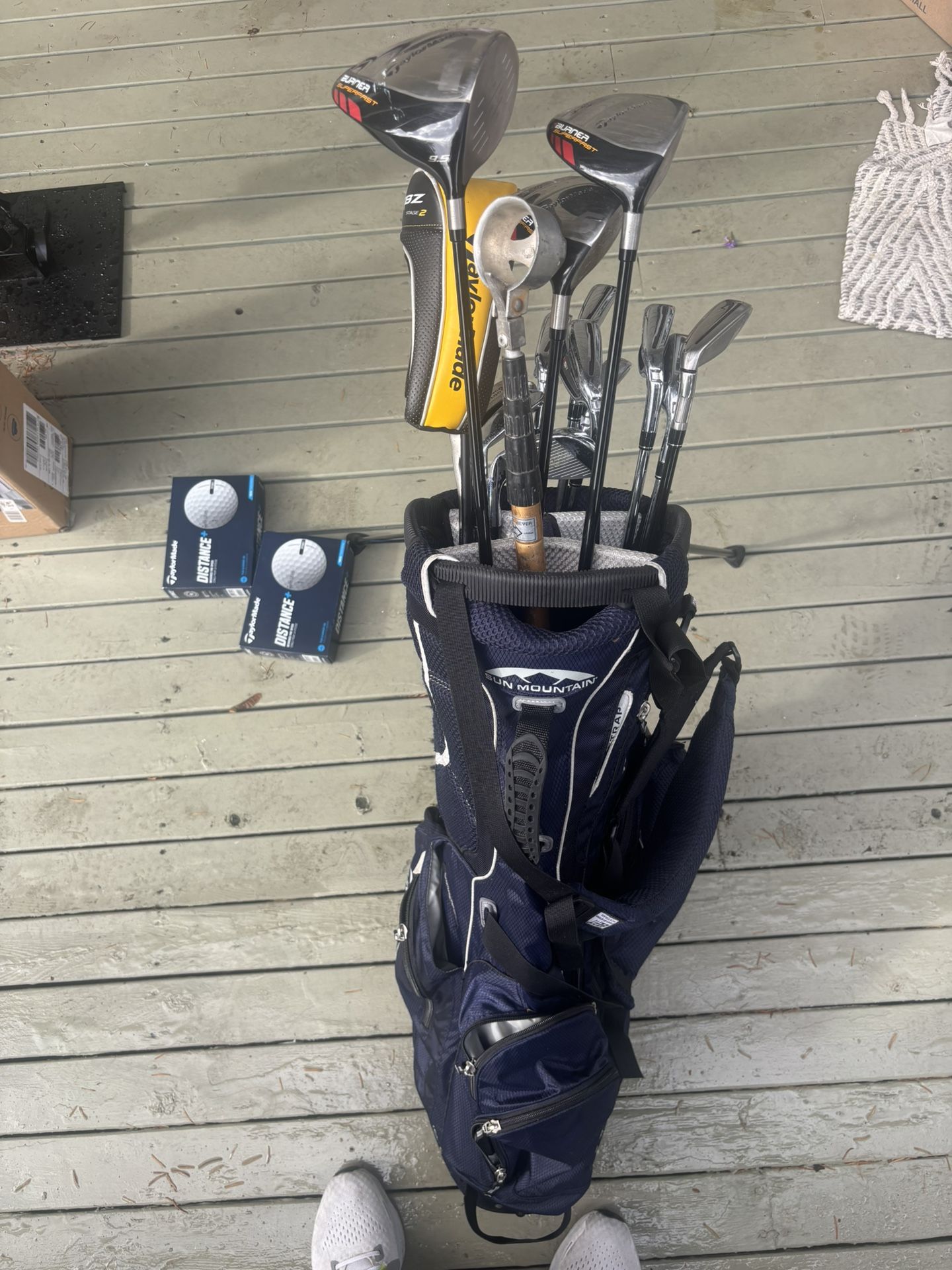 Golf Clubs / Bag / Two Boxes Of Golf Balls