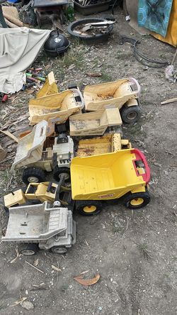 Tonka and Cat dump trucks