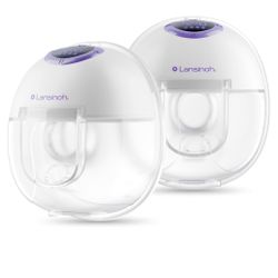 Lansinoh Discreet Duo Wearable Breast Pump, Hands Free Breast Pump, 4 Pumping Modes,
