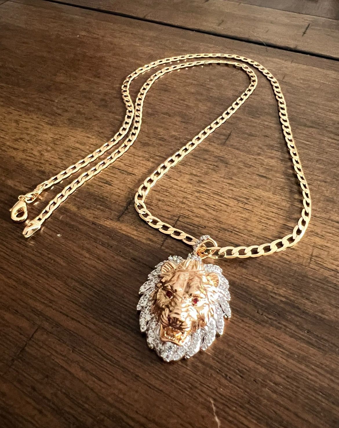 Gold Filled Lion Pendant 24 Inch Necklace 
