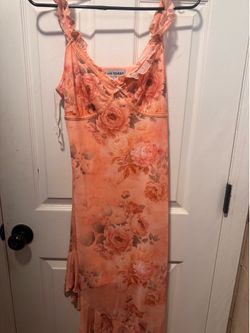 Peach floral dress