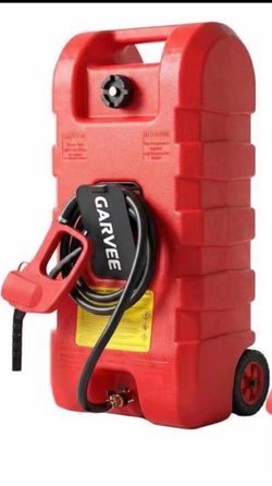 GarveeTech 2PCS 15 Gallon Heavy Duty Fuel Can on Wheels – Manual Transfer Pump, 10ft Hose, Leak-Resistant HDPE Storage – Portable Gas, Fuel, Kerosene 