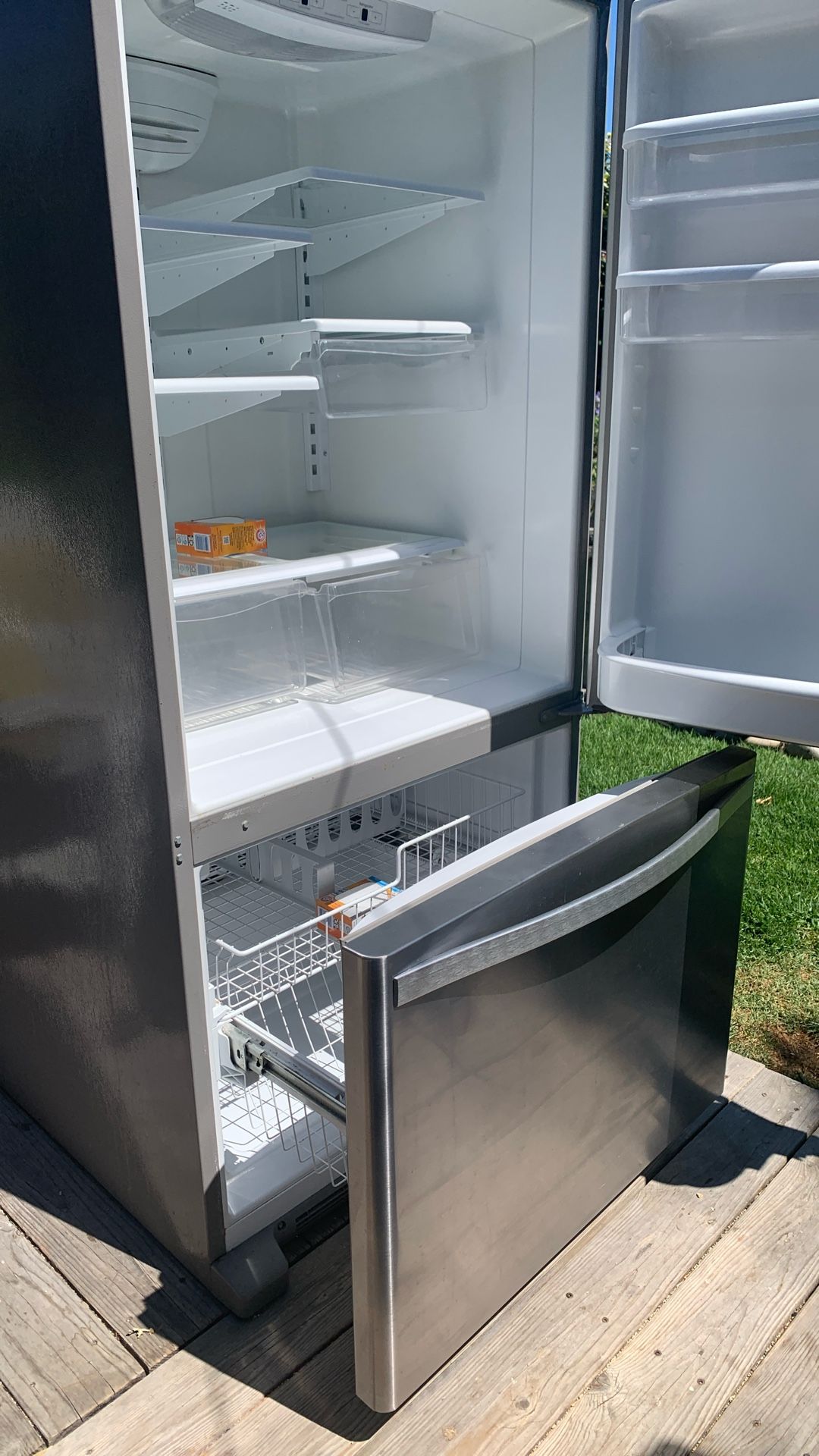 Refrigerator-Freezer: Whirlpool, 22 Cubic Feet, Stainless Steel