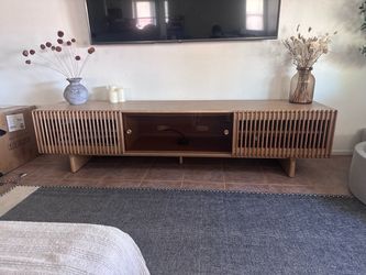 Mid-Century Modern Wood TV Stand Console