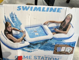 Inflatable Pool With Seat And Table Floaters