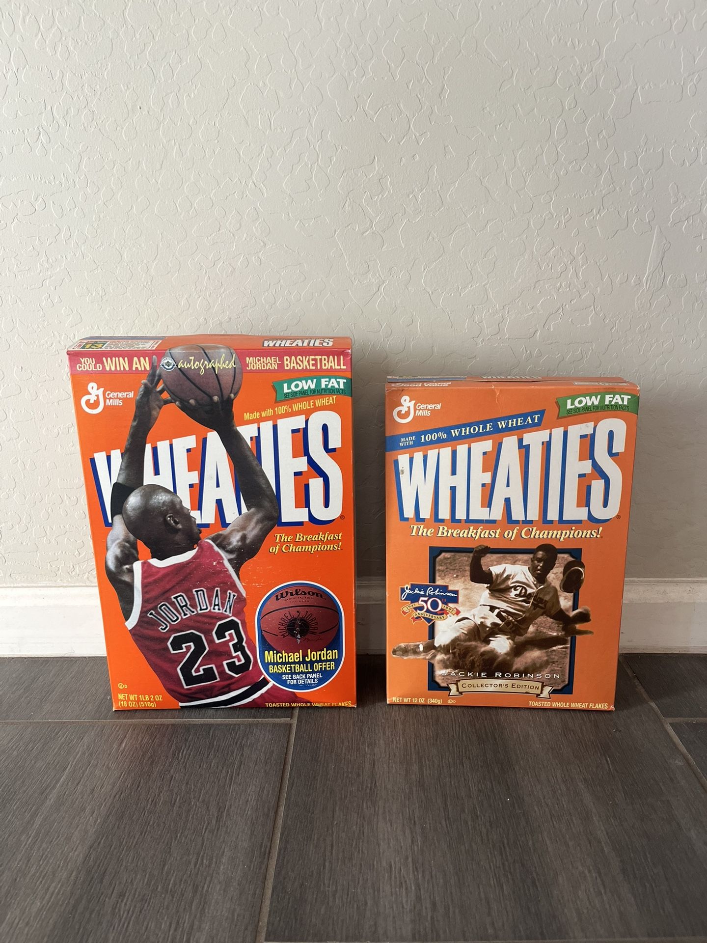 Michael Jordan + Jackie Robinson Authentic Wheaties Box Bundle
