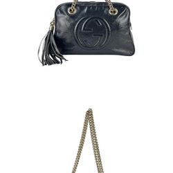Authentic Gucci Soho Chain Strap Shoulder Bag Patent Medium