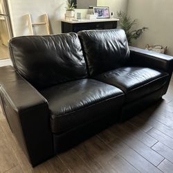 Macy’s Espresso Brown Leather Reclining Couch