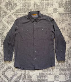Men's Orvis Tech Chambray Long-Sleeve Work Shirt in the Dark Charcoal Size M