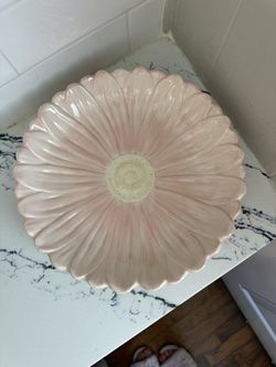 Flower Ceramic Plate Pink 