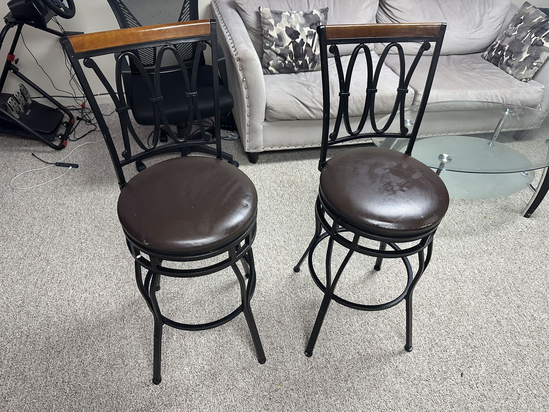 Set of 2 Swivel Bar Stools