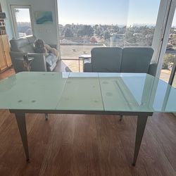 Designer Extendable Glass Table