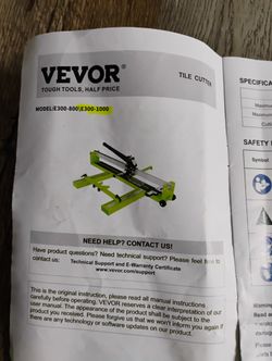 Tile Cutter Cuts Up To 48 inch tiles cuts all tiles can deliver for fee new in box works great only 3 left ty