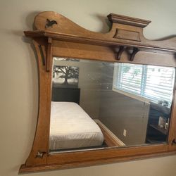 Beautiful Wood Antique Mirror