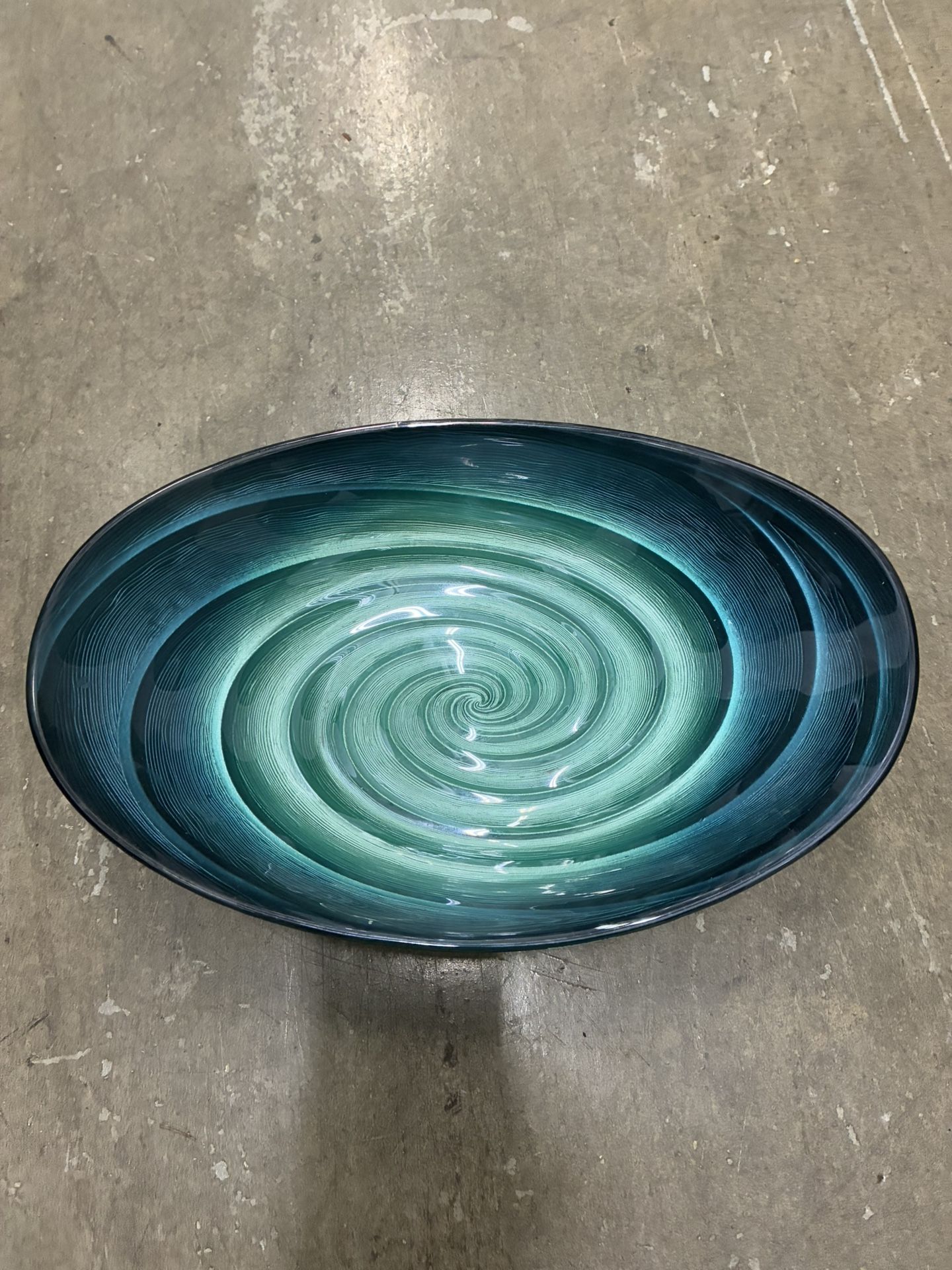 Intense And Gorgeous Painted Glass Dish 