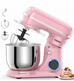 Kitchen in the Box 10-Speed Pink Stand Mixer w/ 3 Attachments – New
