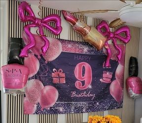 Birthday 9th backdrop