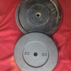 1" HOLE  50LB  PLATES 100LB  TOTAL.   2-50s
11525 S HALSTED DUNKIN DONUTS/
7111.S WESTERN WALGREENS 
50$ . CASH ONLY AS IS