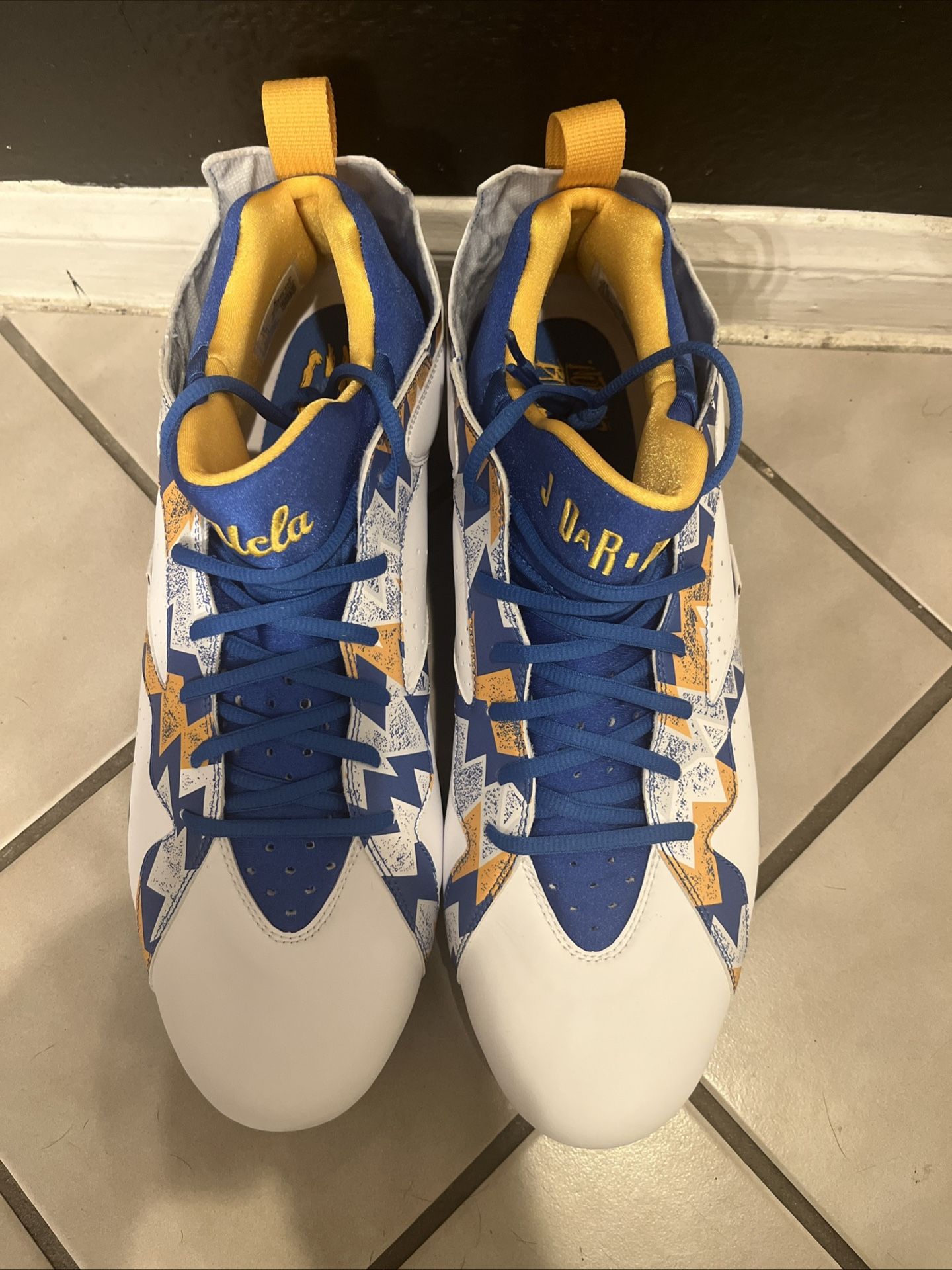 NEW Nike Air Jordan 7 Vapor Edge Low UCLA PE Football Cleats Men's Sz 15