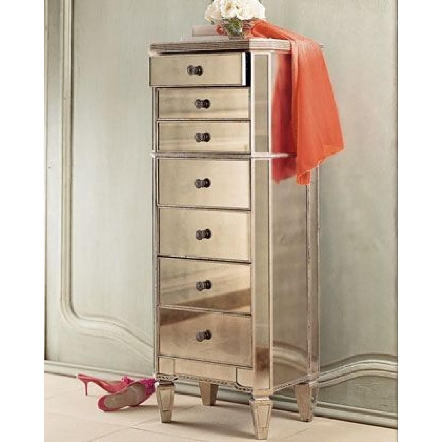 Horchow “Amelie” Mirrored 7 Drawer Tall Chest Dresser