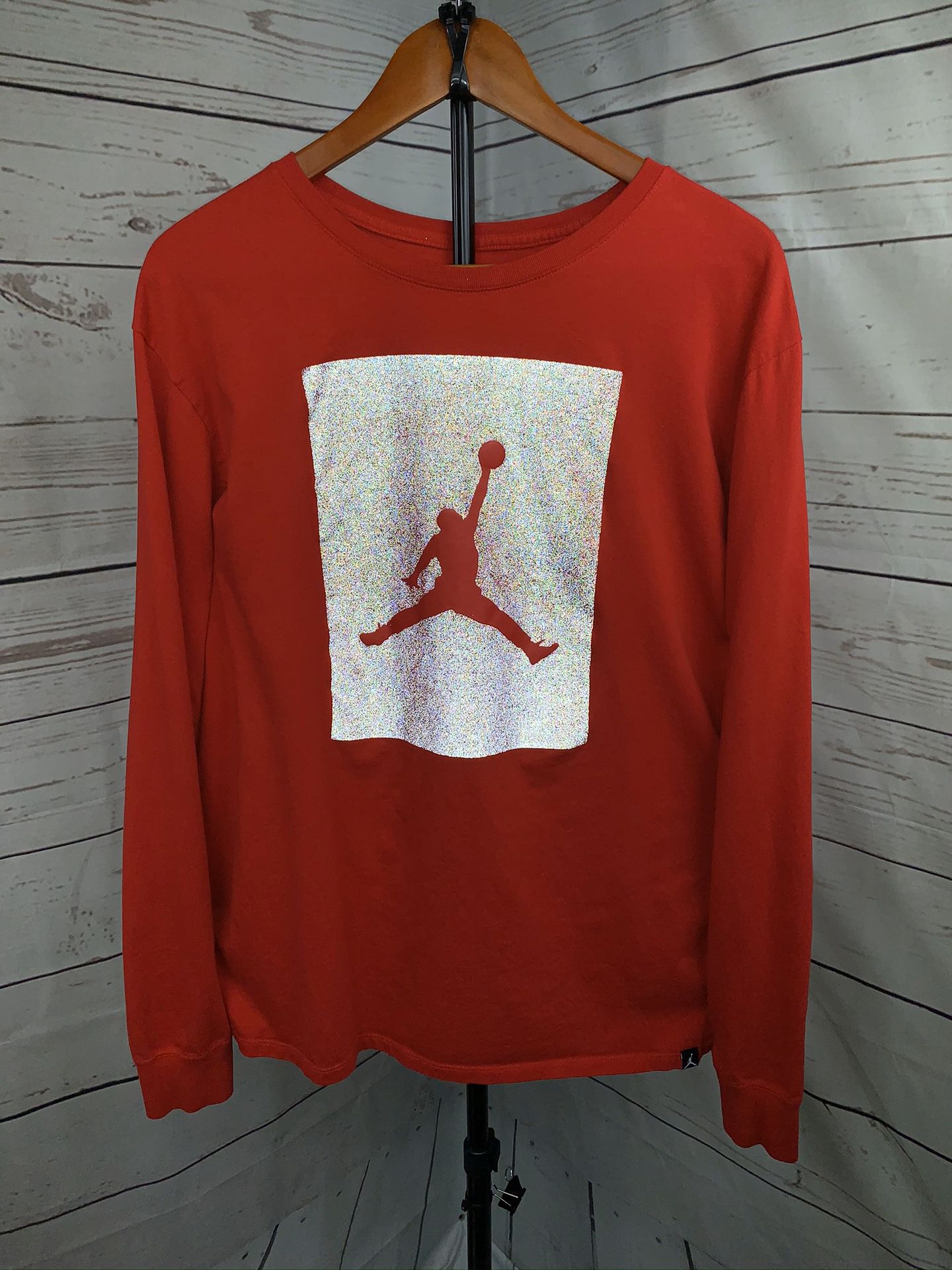 Air Jordan Sportswear size XL Red Reflective LS T Shirt worn 1 time LIKE NEW