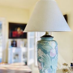 Large Vintage Hand Painted Chinoiserie Ginger Jar Lamp