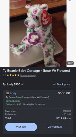 Beanie babies coursage bear
