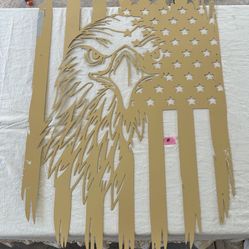 Eagle And Flag Metal Wall Art