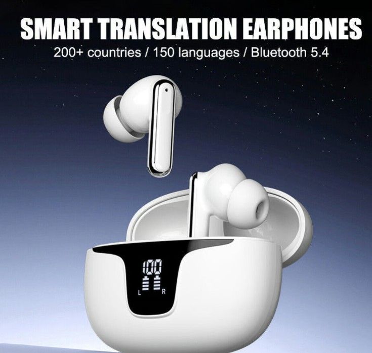 2025 Bluetooth AI Translator Earbuds 150+ Language Real-Time Translate Earphones