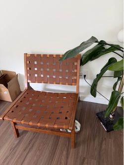 Beautiful Leather Woven Accent Chair