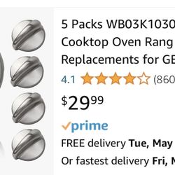 knob replacements for G E Stove