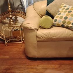 Large Leather Chairs & Footstool