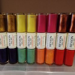 Bundle Of 8 Revlon Nail Art Nail Polishes Quick Sale 
