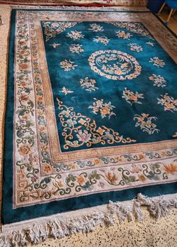 Classic Original Hand Woven Oriental Sino Abusson Wool Rug 8 x 10