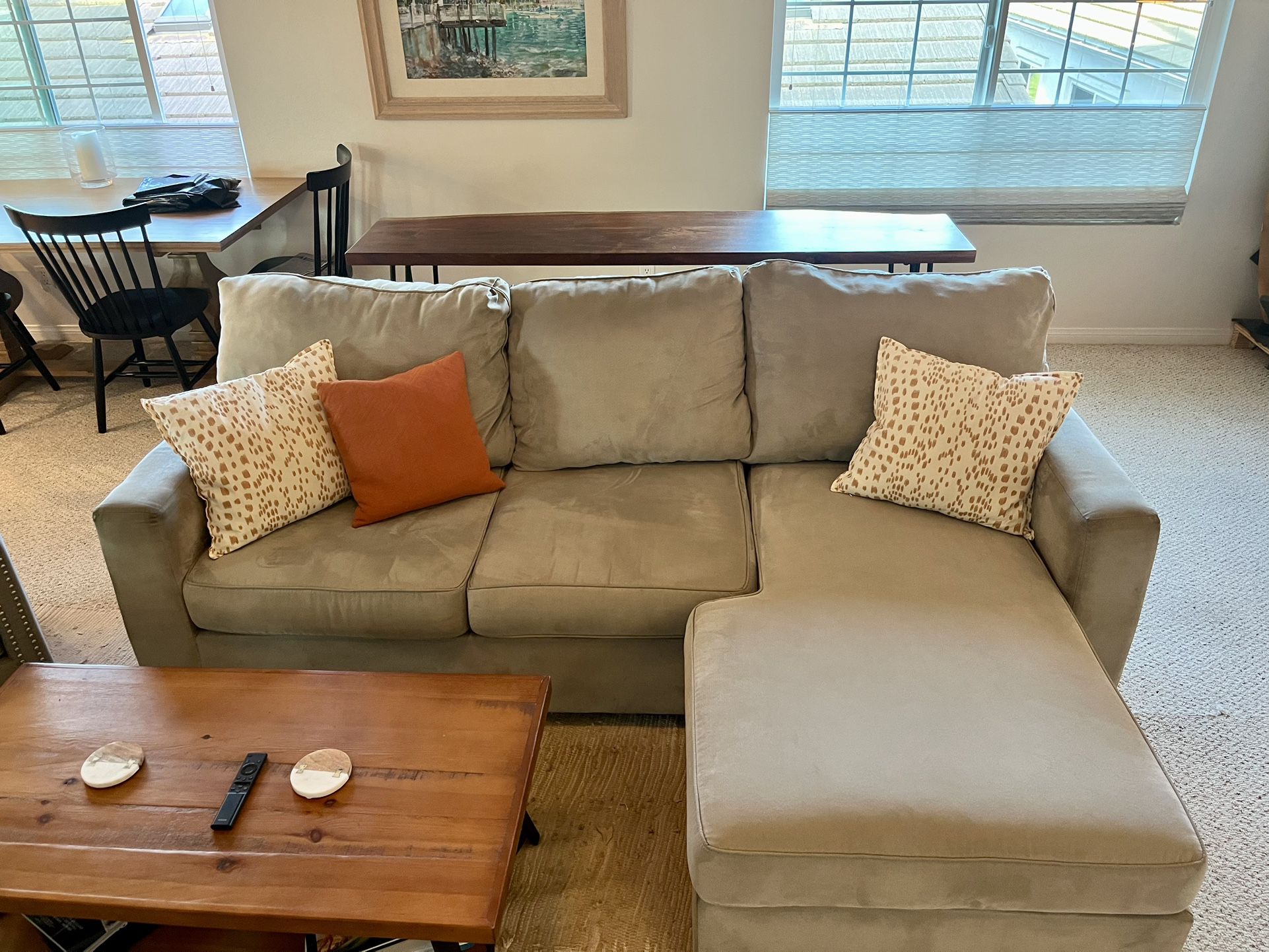Light Grey L Shaped Sectional Couch 