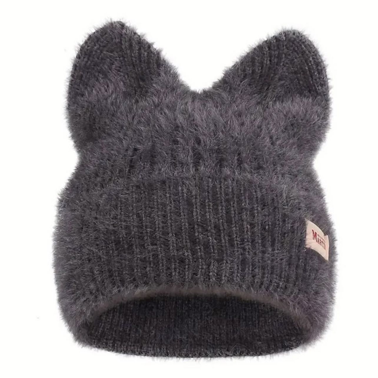 😻 Cute Grey Cat Beanie w Ears Warm Knit Beanie