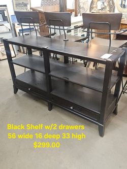 Shelf w2 drawers BlackWe are located at 2811 East Bell road. Another Time Around Furniture.
