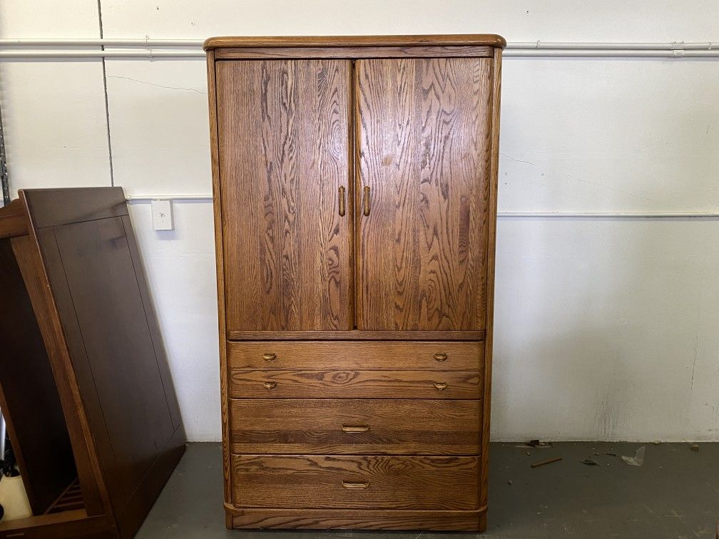 OakVeneer TV Armoire with Three Drawers for Sale in Redmond, WA OfferUp