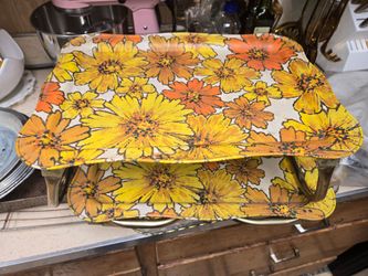 70s Floral  TV Dinner tray
