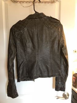 Black faux leather jacket small