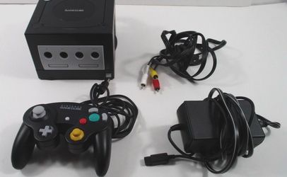 Nintendo GameCube DOL-001 Black Game Console w/Controller & Cables Tested