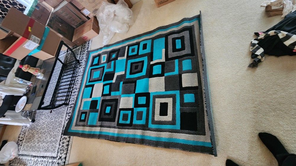 Blue Pattern Rug