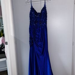 Blue Long Prom Dress