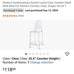 Clear Bar Stools $25 Each