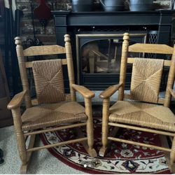 2 Children’s  Wooden Rocking Chairs 