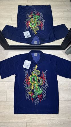 New With Tags Y2K 2000s Dragon Tribal Jnco Style Button Up Shirt