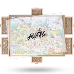 Rotating puzzle board with 2000 pieces